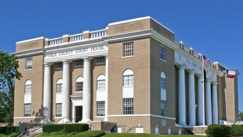 Polk County Texas courthouse building exterior